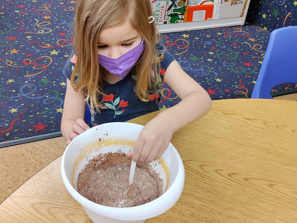 making chocolate playdough